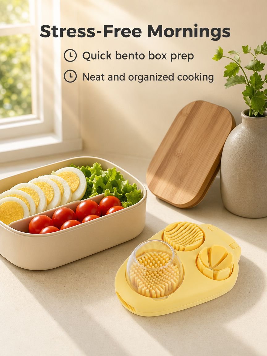 Durable and safe 3-in-1 egg slicer for everyday use