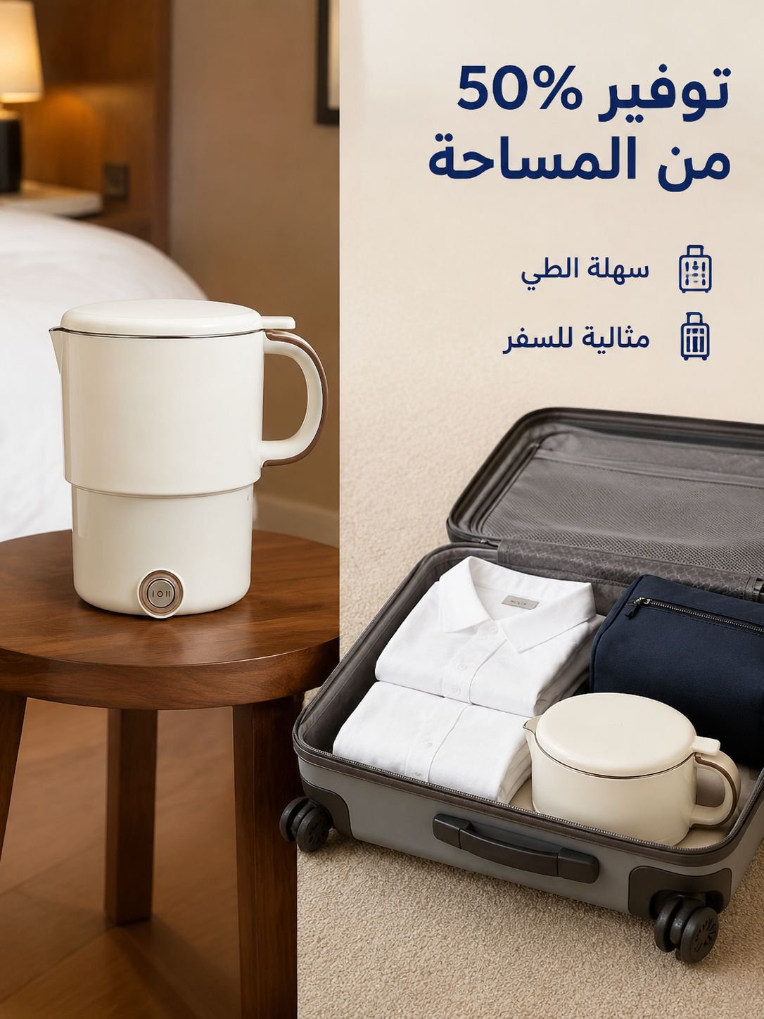 غلاية كهربائية محمولة متعددة الوظائف قابلة للطي