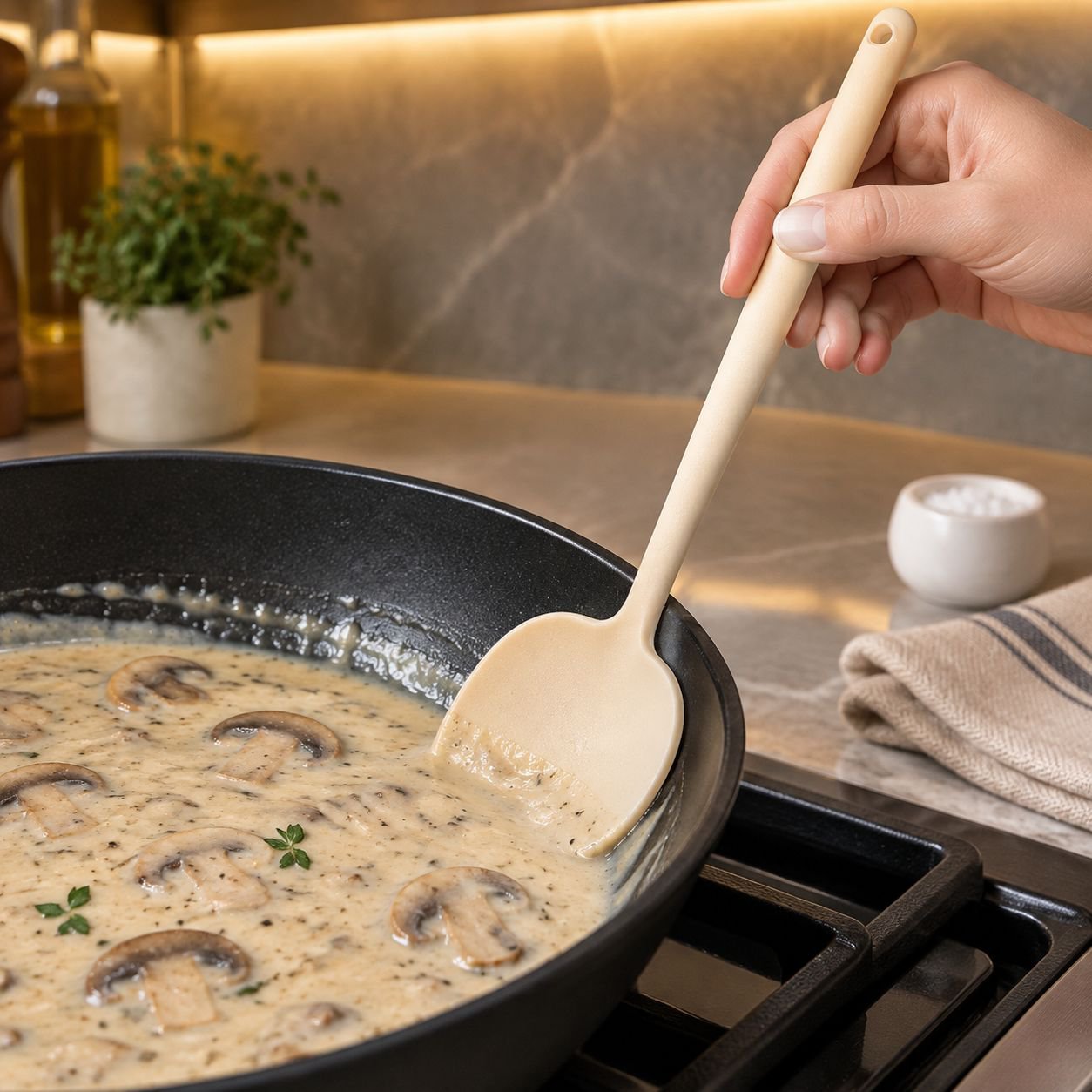 Heat-resistant Silicone Mushroom Cooking Spatula, Non-stick Pan Scraper, Kitchen Cooking Tool