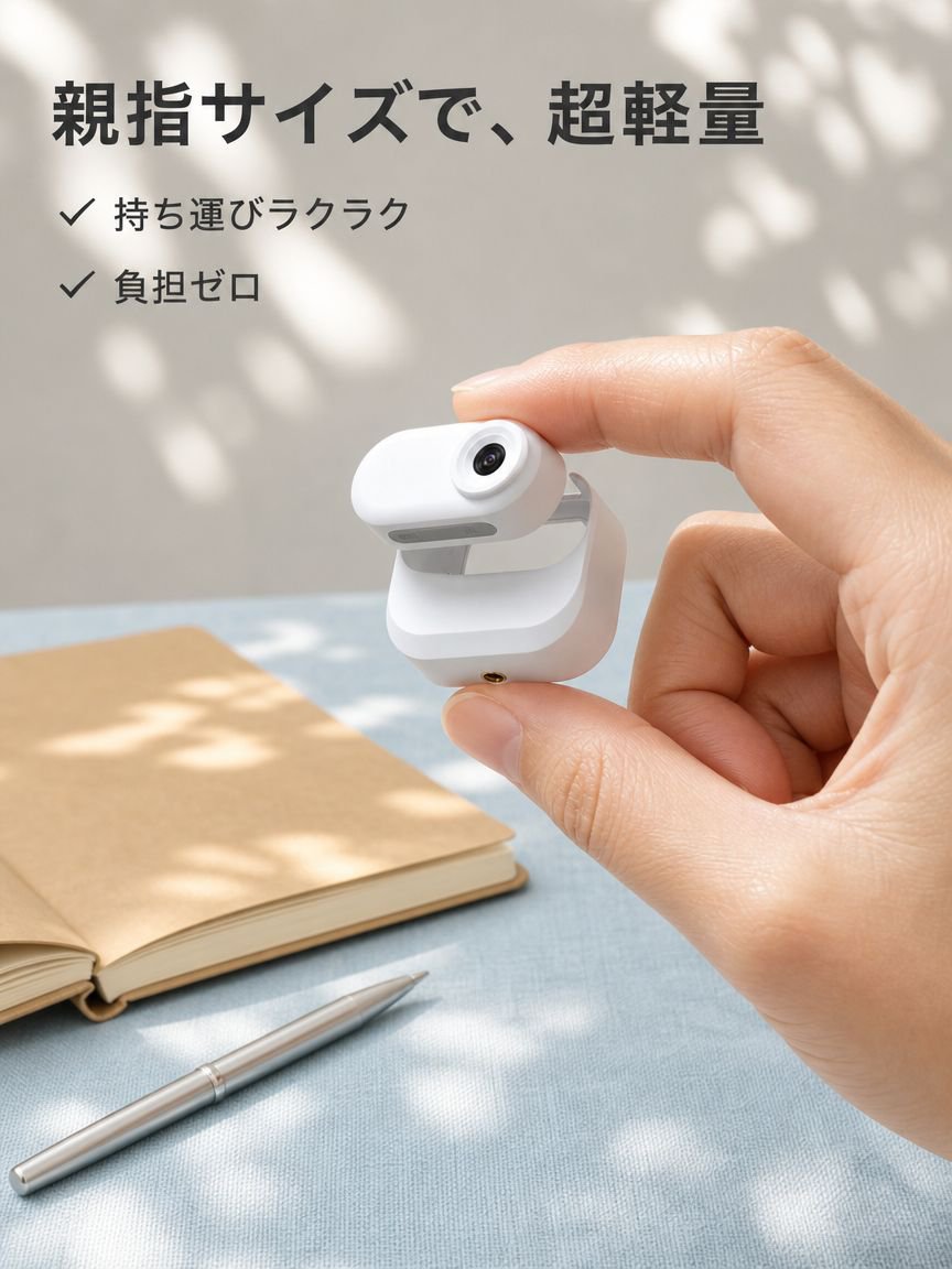 携帯型親指カメラ サイクリング・旅行用Vlog記録装置 防振マグネットスポーツカメラ