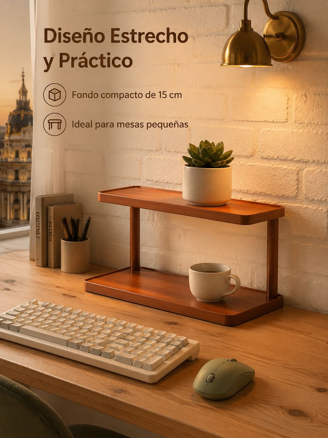 Portavasos multifuncional de escritorio