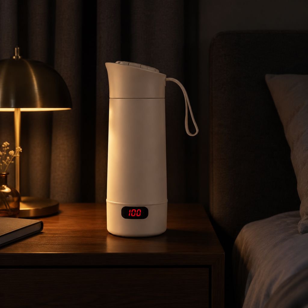 Compact electric kettle for travel use