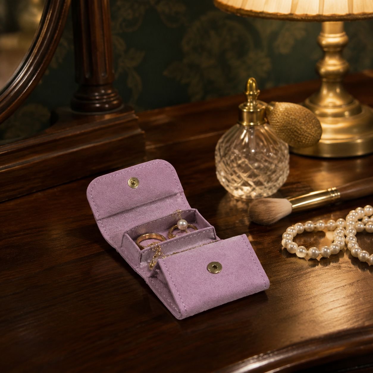 Compartmentalized jewelry pouch for organizing rings and earrings