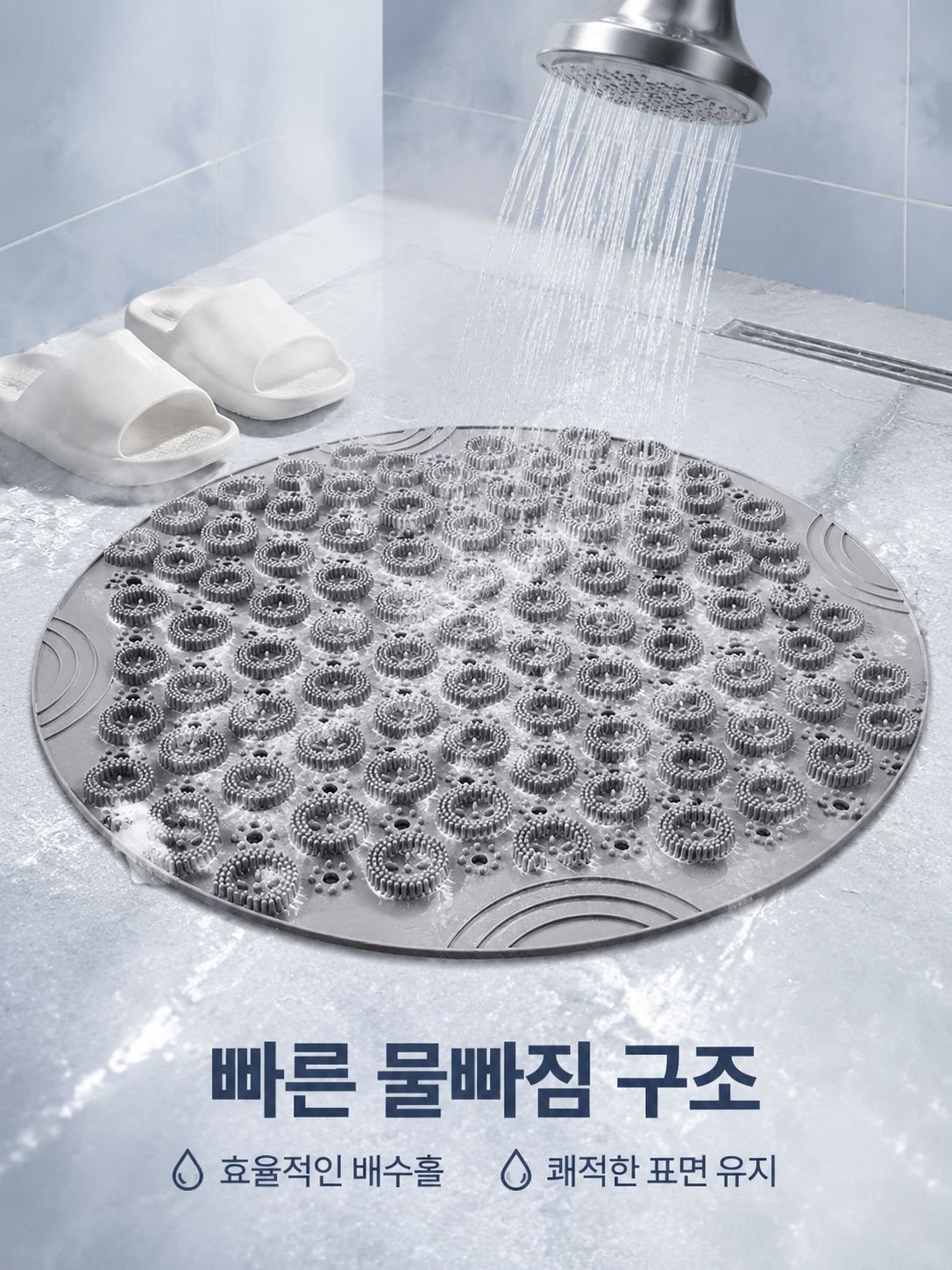 원형 낙상 방지 욕실 매트