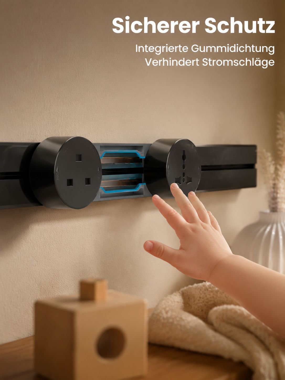 Praktische Steckdosenleiste für den Arbeitsplatz