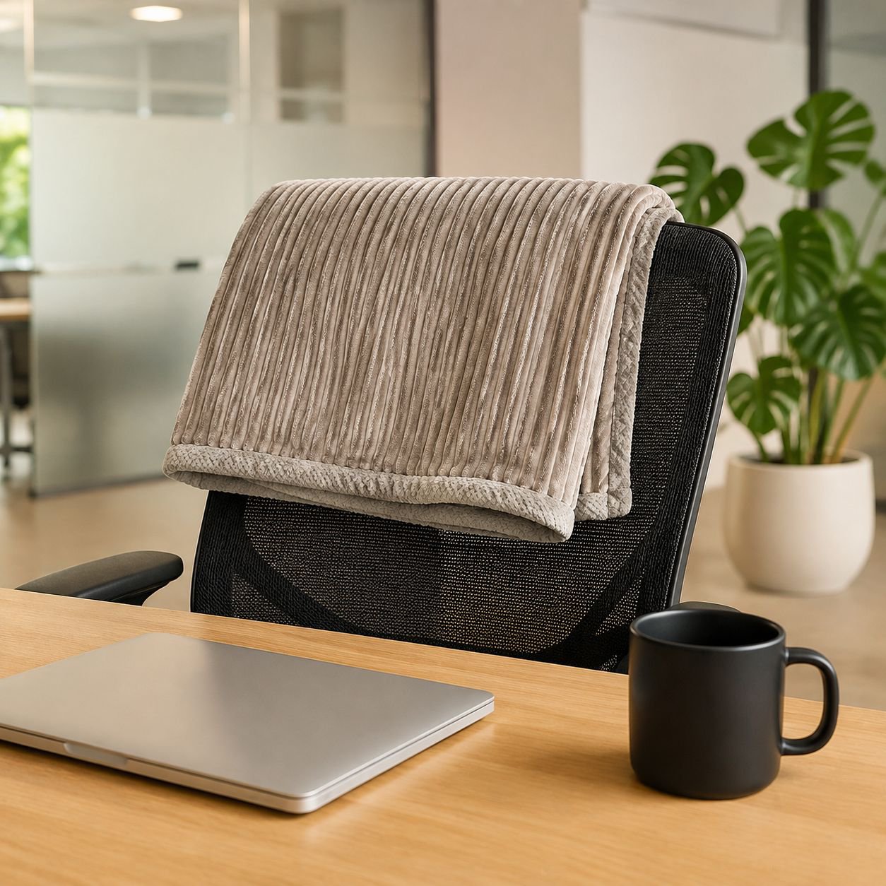Comfortable office throw blanket for desk naps