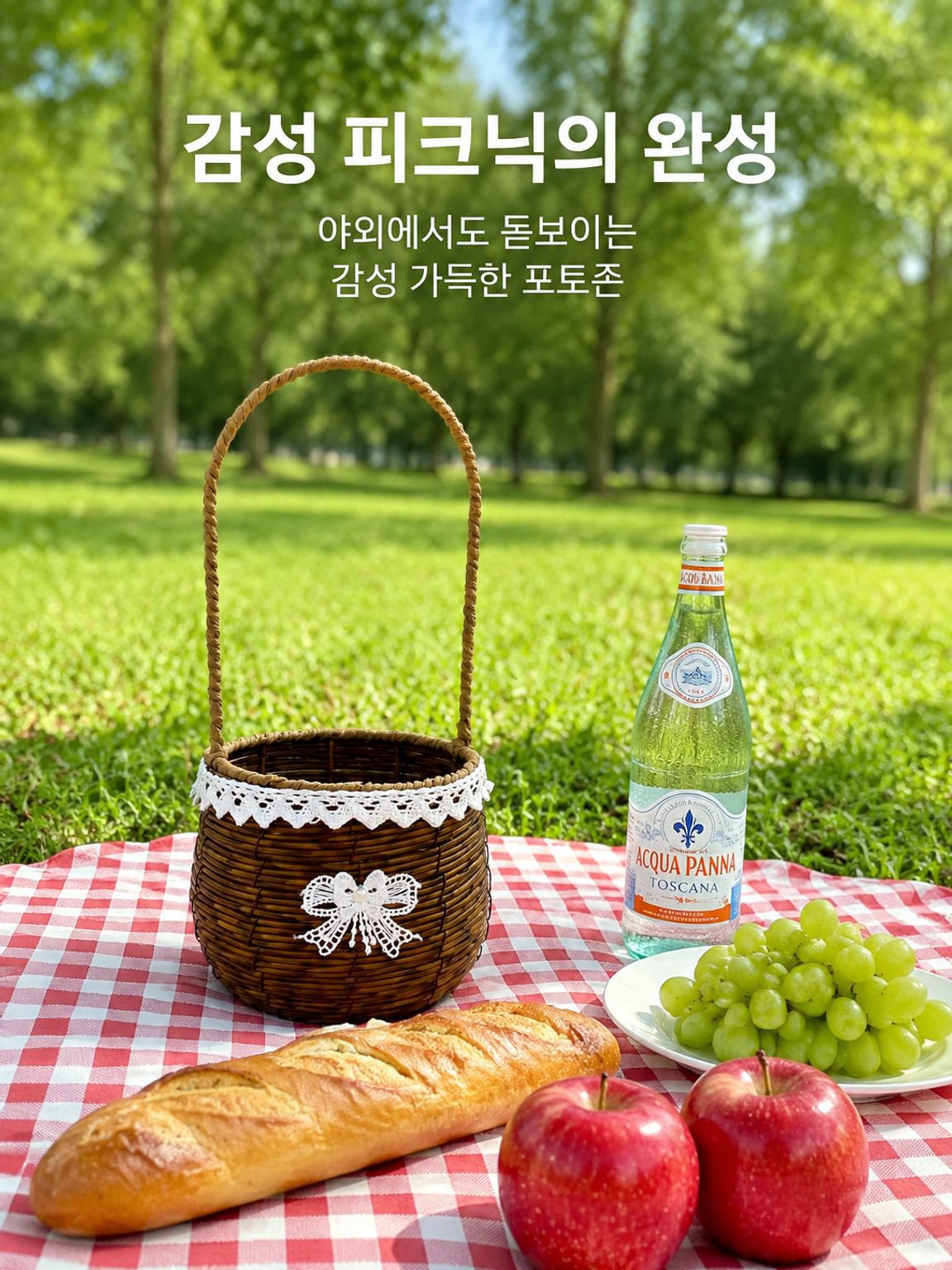 모조 등나무 바구니 장식품