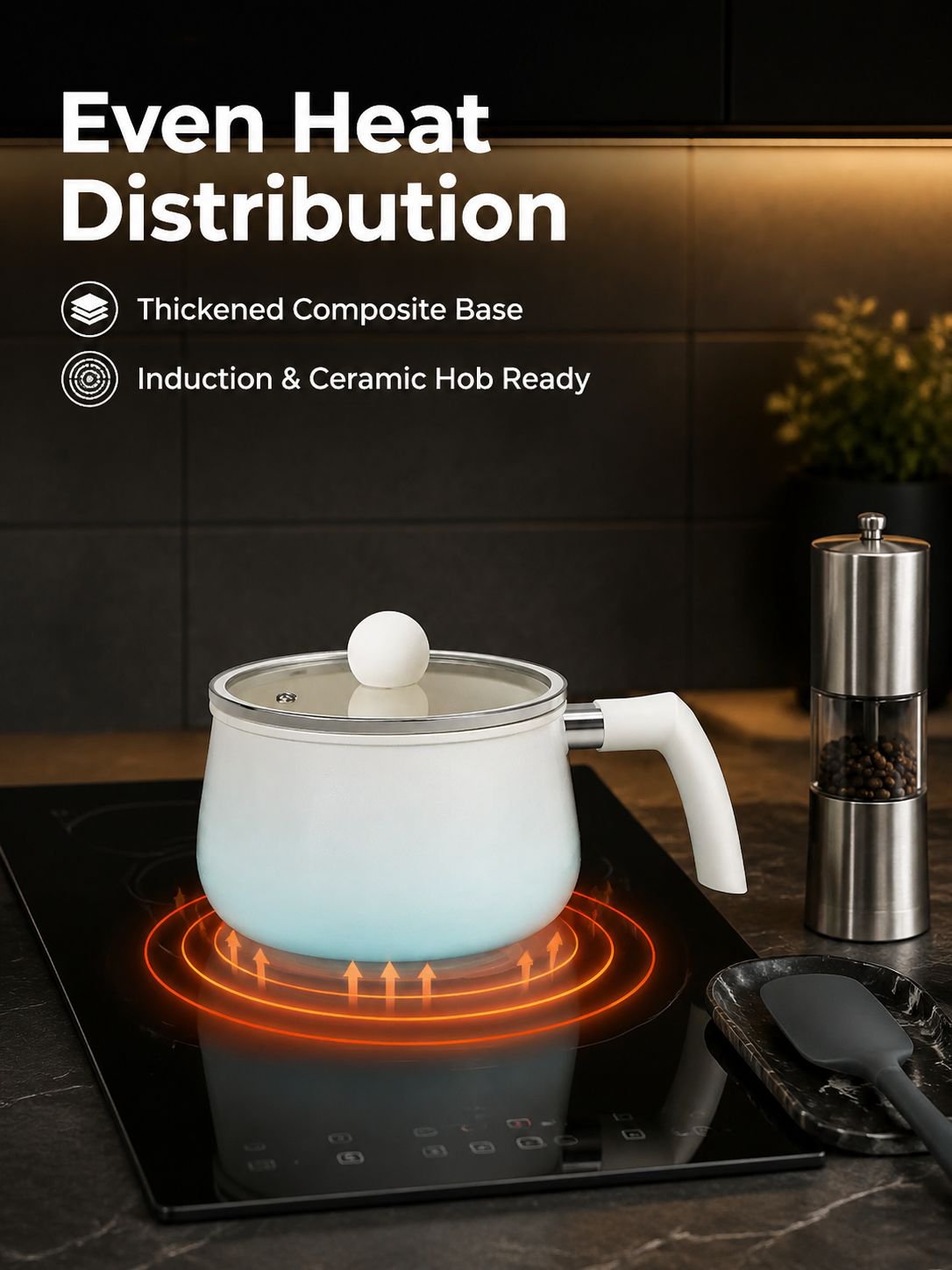 Fluorine-Free Gradient Blue Ceramic Milk Pan