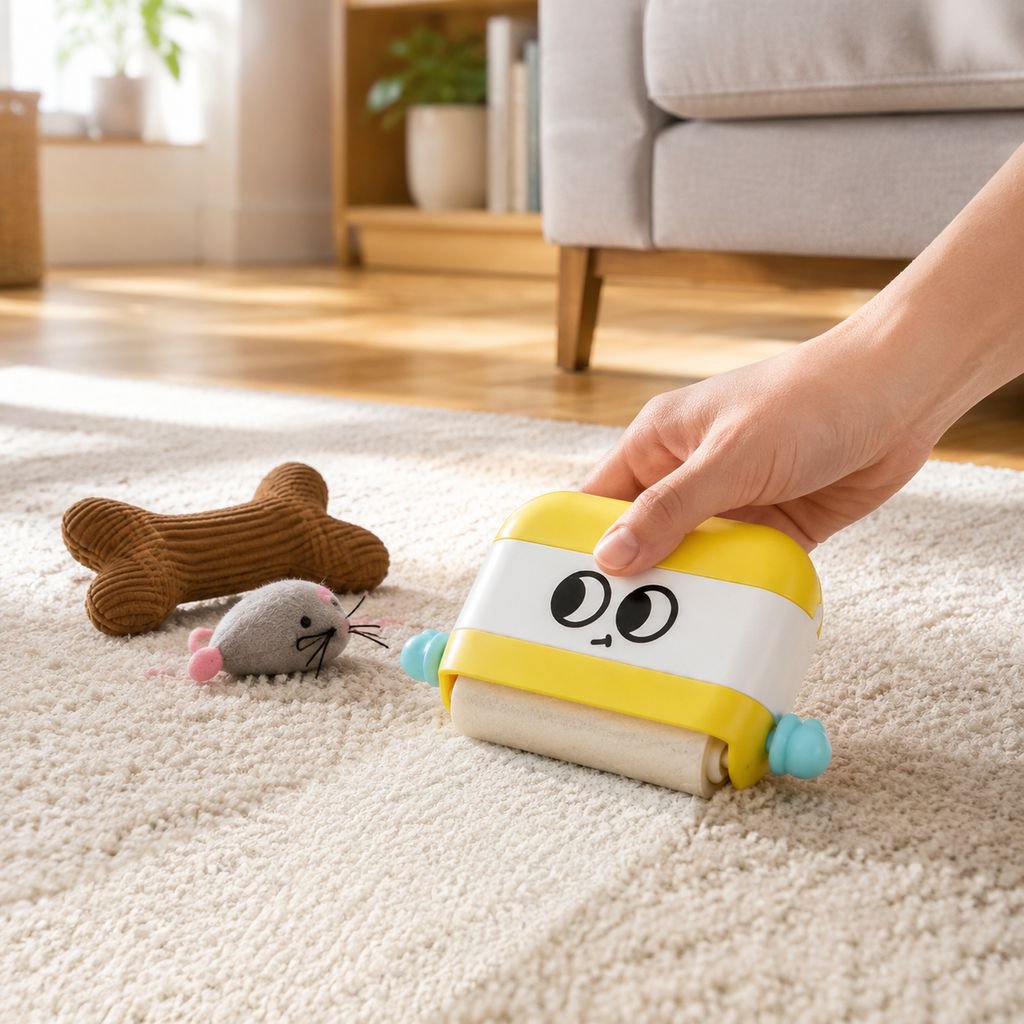 Easy-to-clean washable hair remover in hand