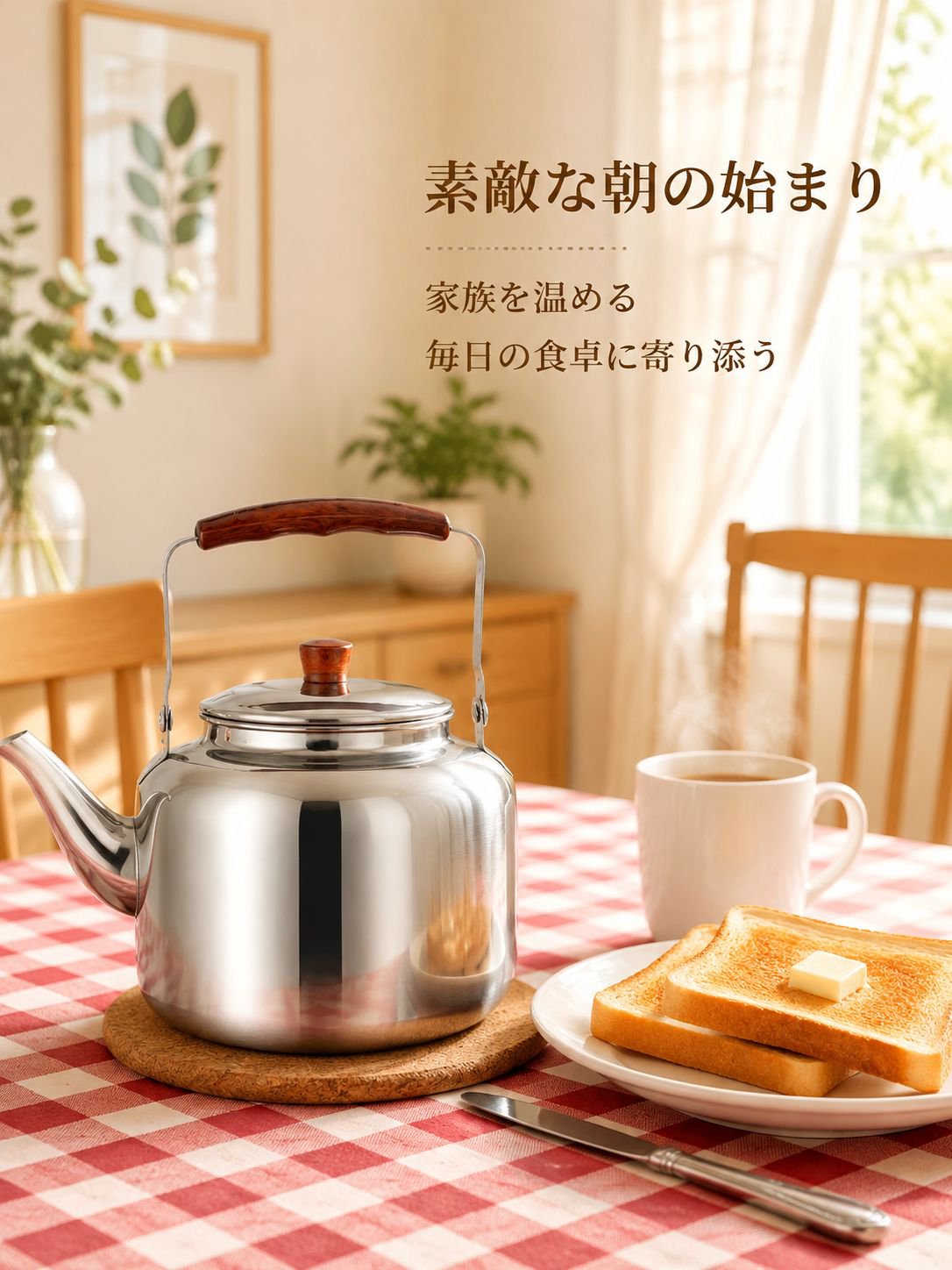 ステンレス製笛吹きケトル