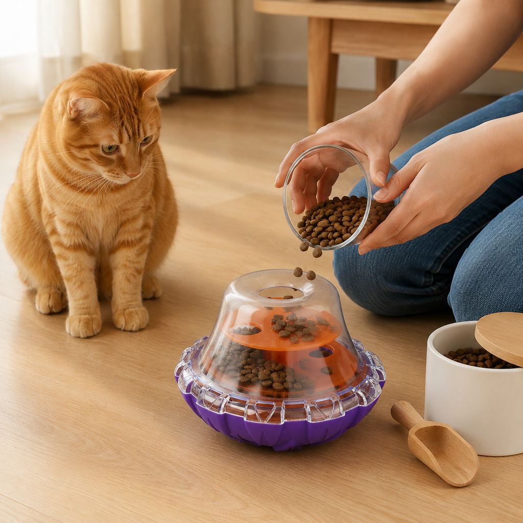 New dog food-dispensing toy, educational cat toy, stress-relieving roly-poly food dispenser, pet sup