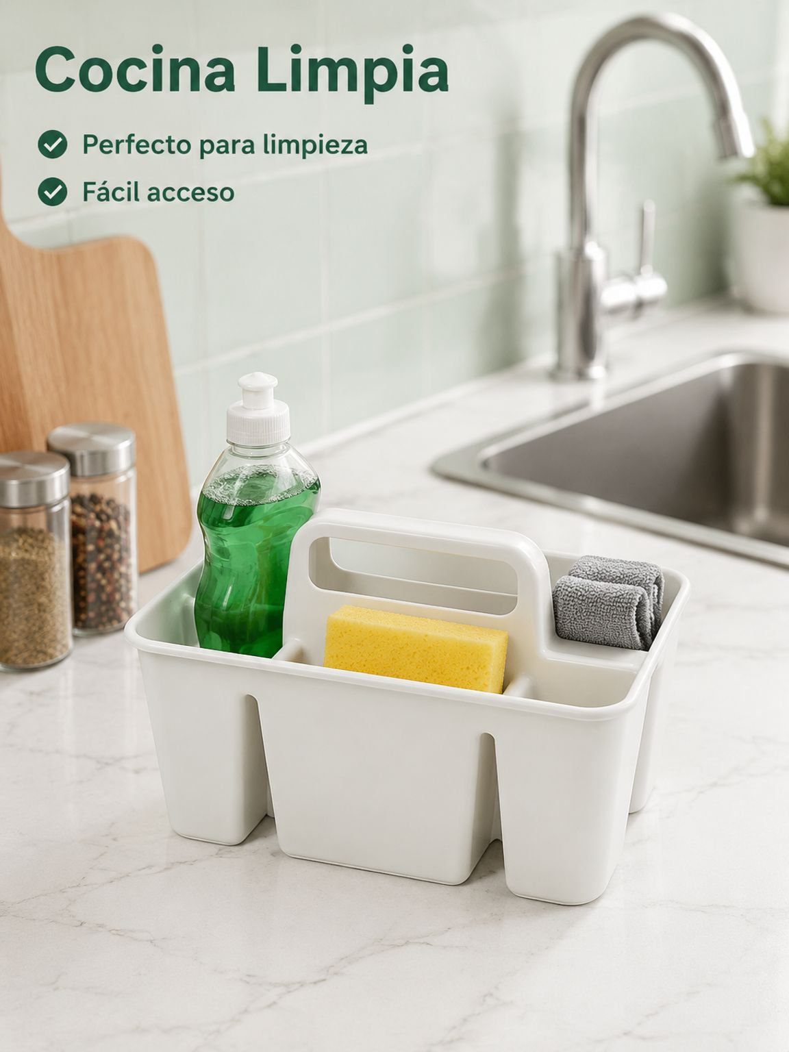Cesta de almacenamiento portátil con asa para hogar y escritorio