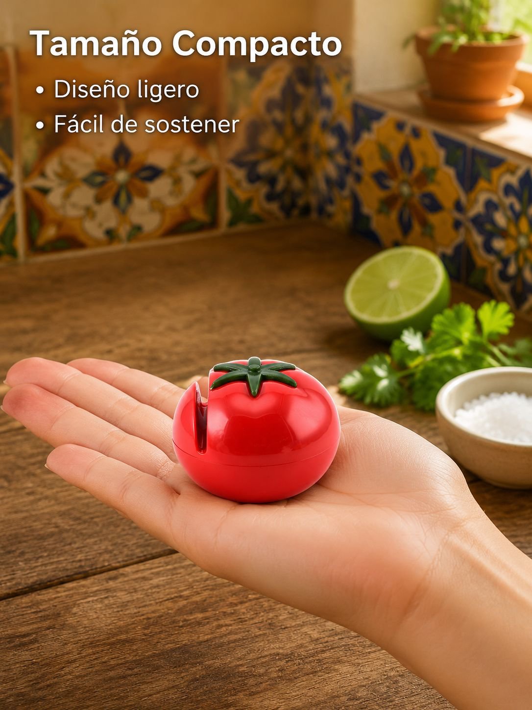 Afilador de cuchillos con forma de tomate, creativo y adorable