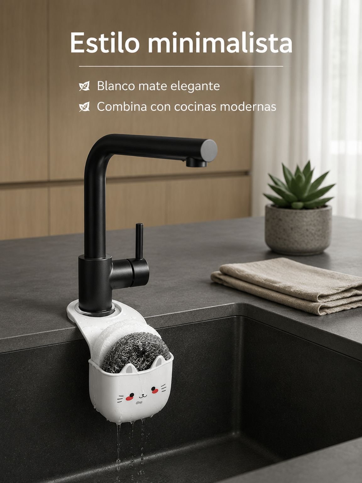 Organizador de fregadero para tener los accesorios a mano