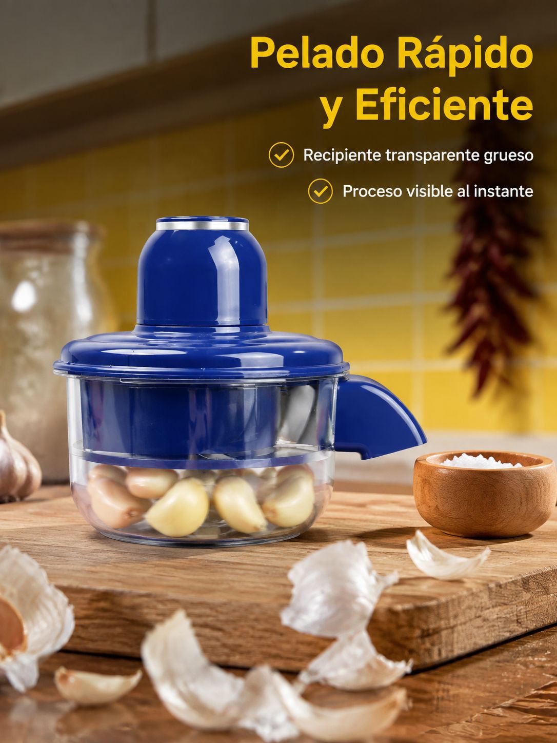 Pequeña cocina peladora eléctrica de ajo