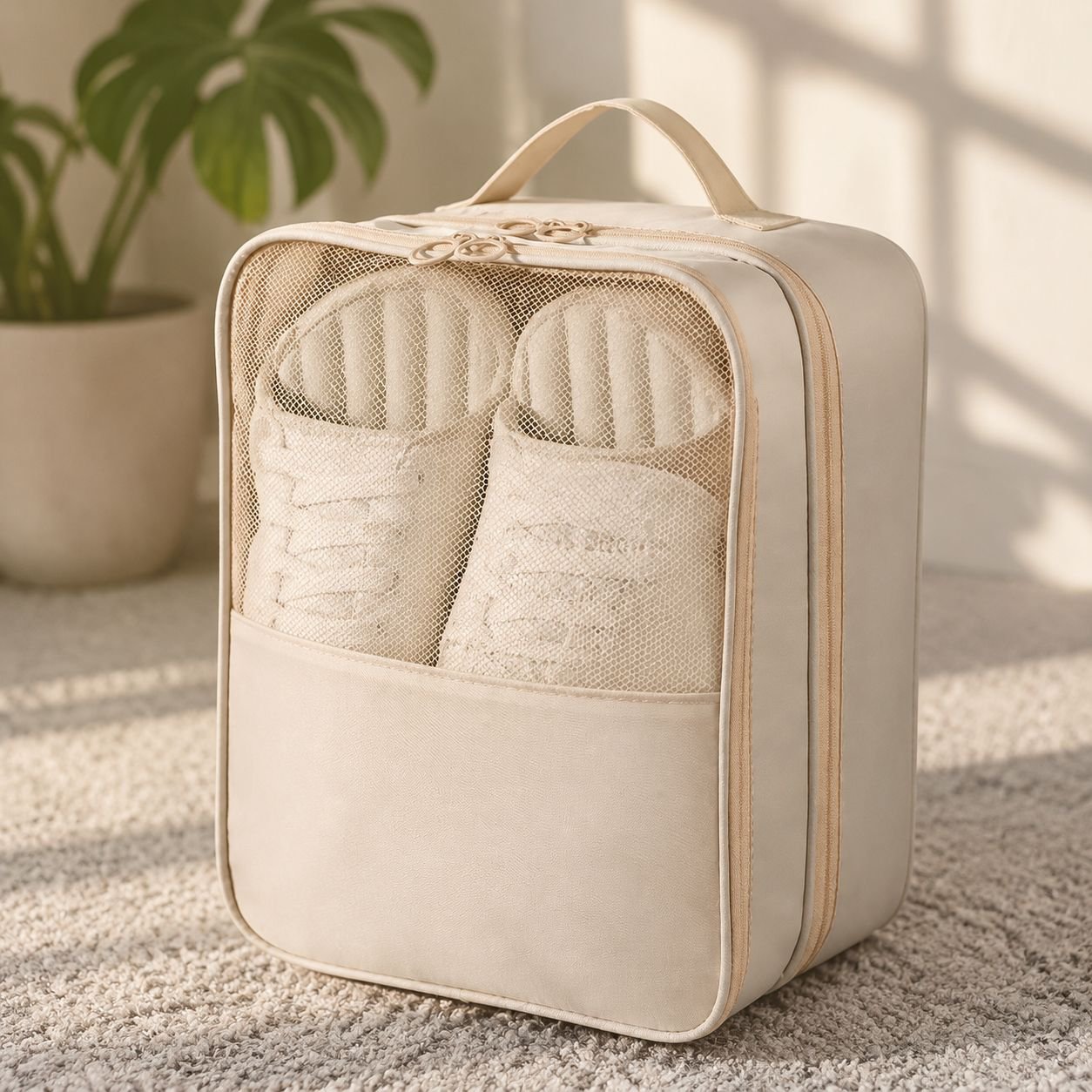 Large portable shoe organizer bag for travel