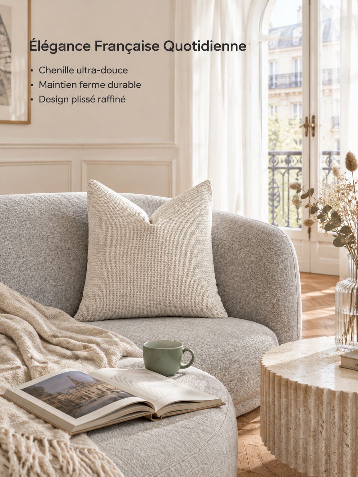 Oreiller en chenille