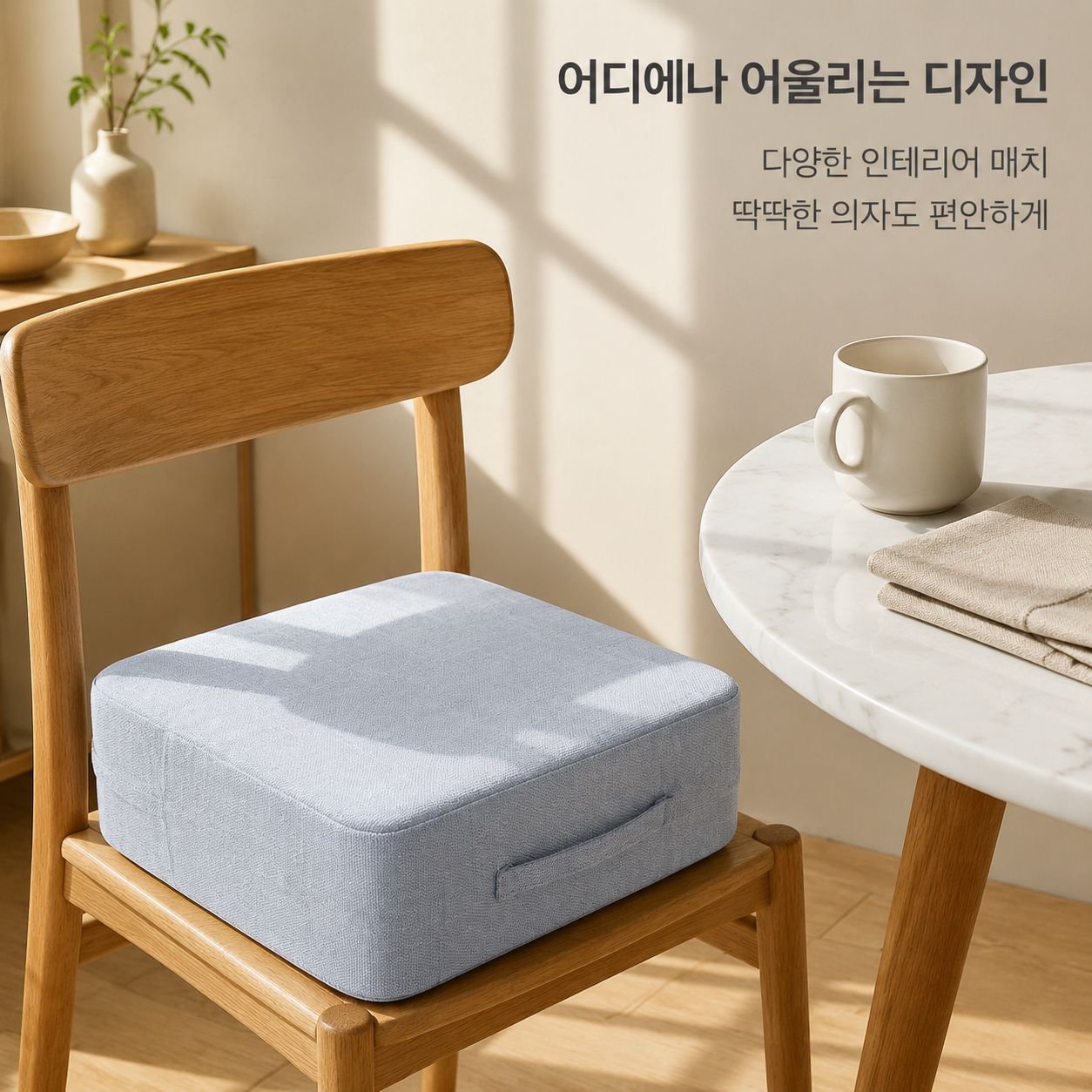 정사각형 모양의 탈부착 및 세탁 가능한 다다미 방석