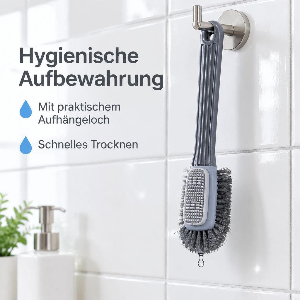 Schuhsohlenbürste mit ergonomischem langem Griff