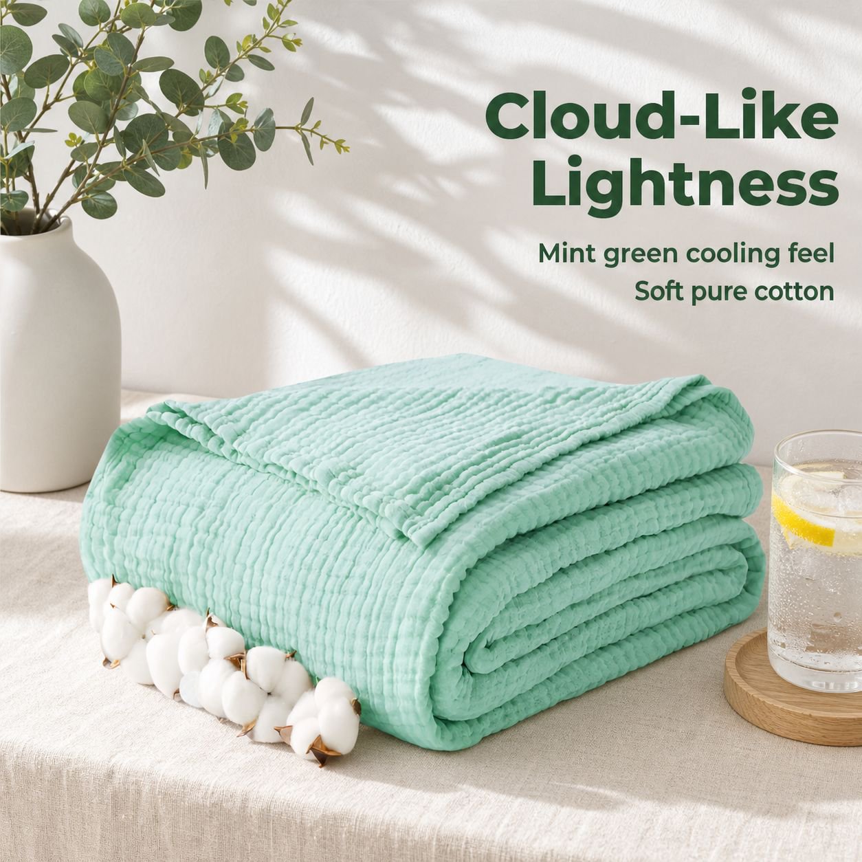 Soft and Lightweight Cotton Gauze Summer Blanket – Adult Towel Blanket and Bath Towel