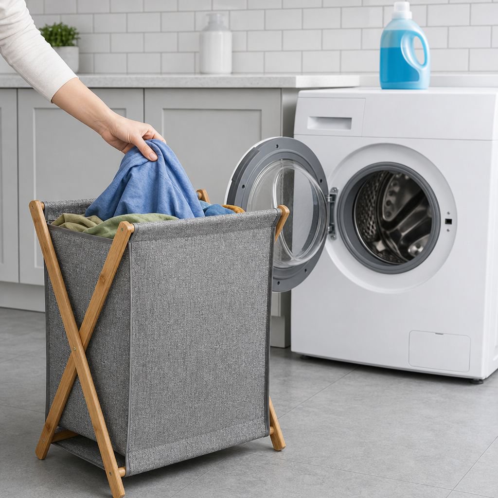 Cesta de ropa plegable ahorra espacio y es ecológica