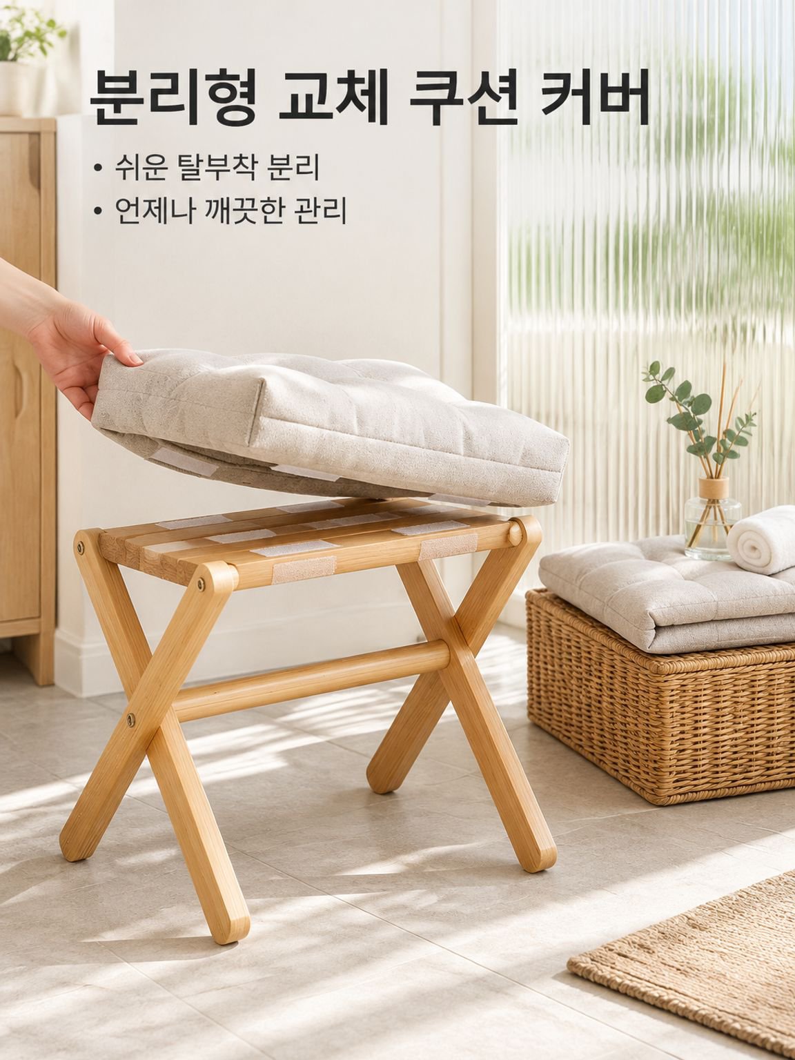 원목 신발 갈아입기용 의자