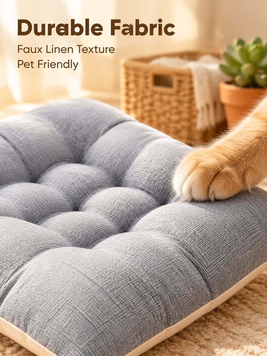 Cotton and Linen Thickened Seat Cushion