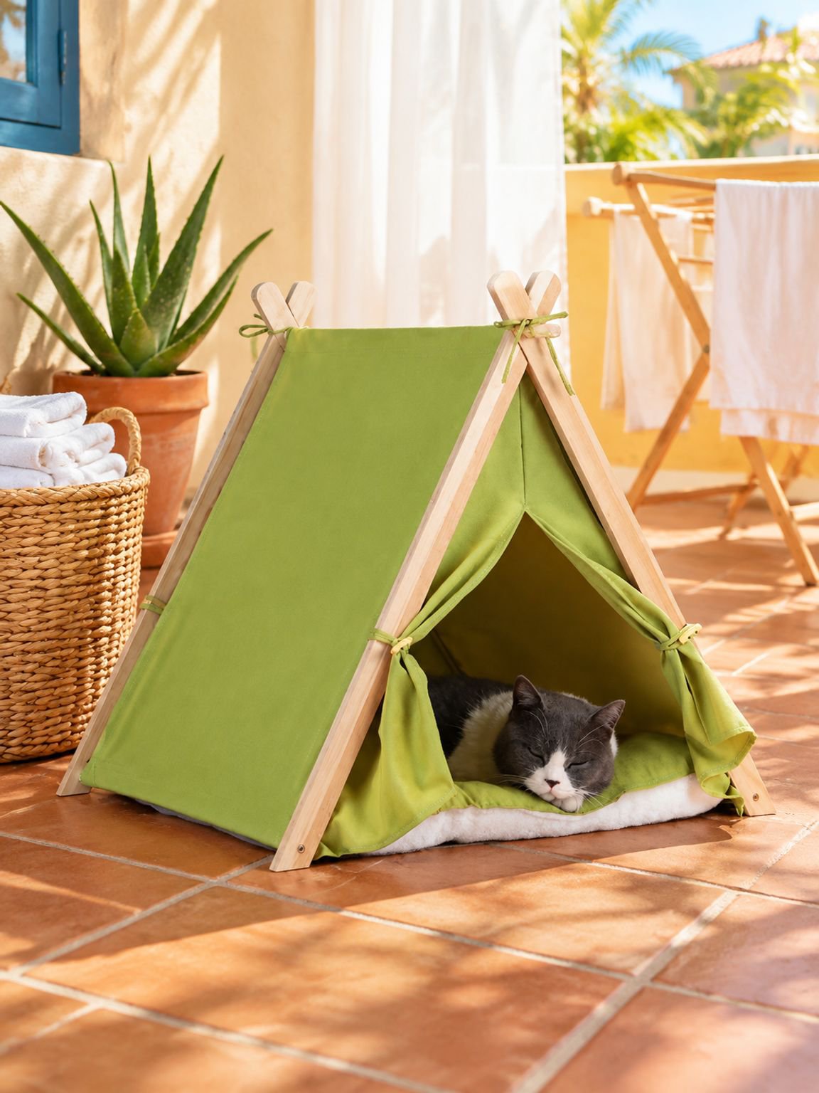 Cama acogedora para gatos desmontable
