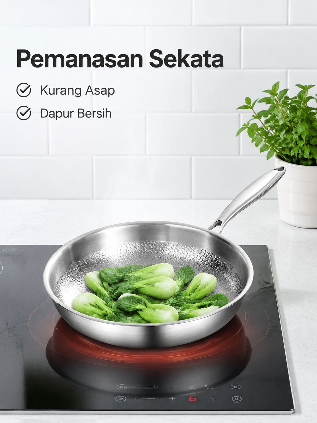 Uncoated Non-Stick Frying Pan