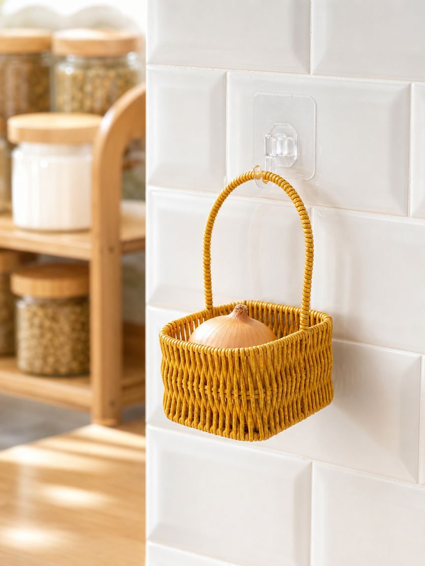Easy to hang kitchen basket for fresh produce