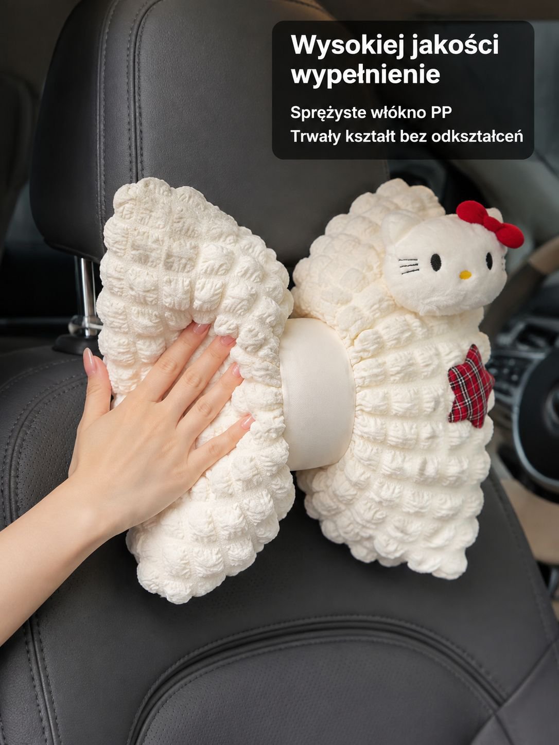 Urocza poduszka samochodowa Kitty dla dziewczynki