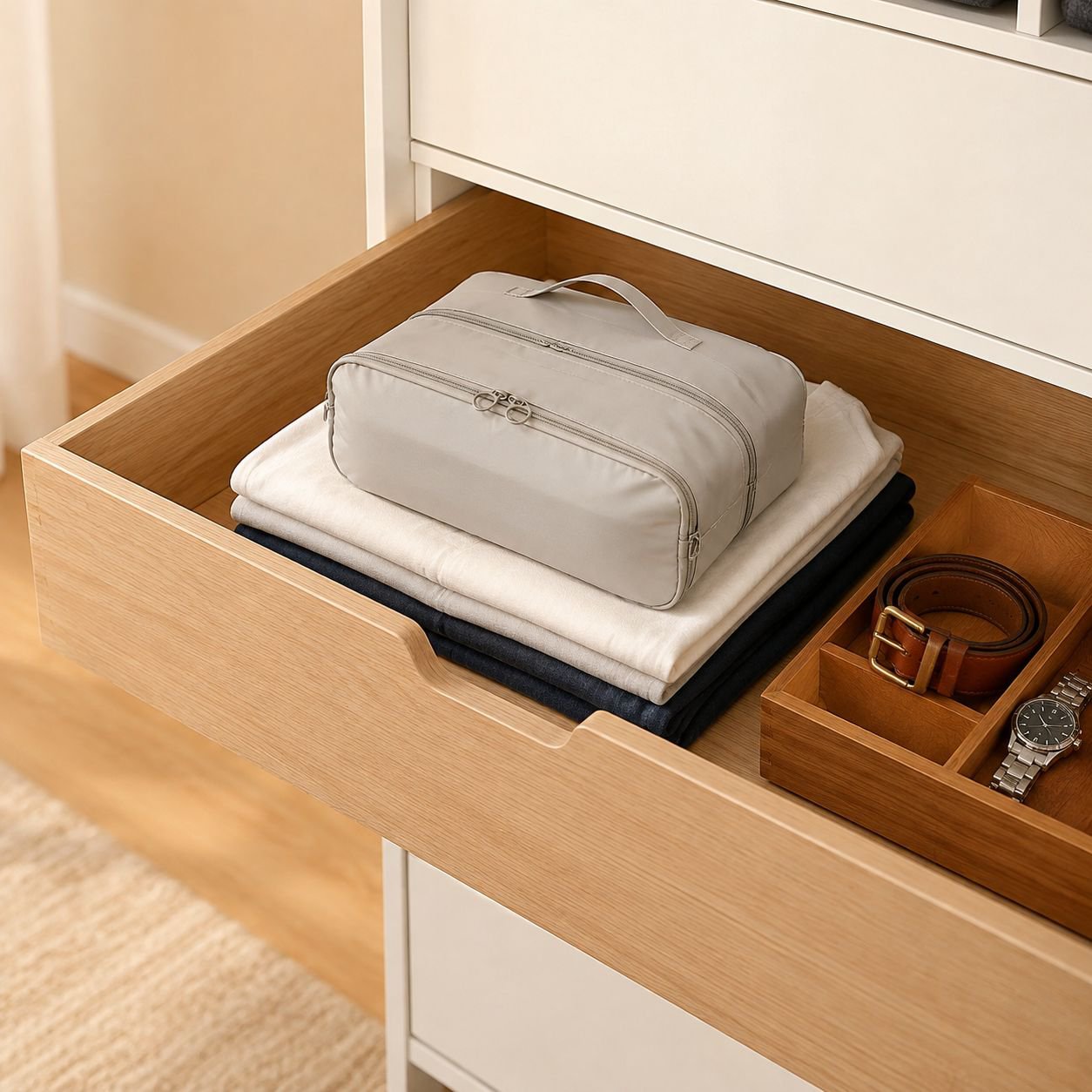 Travel shoe bag holding multiple pairs of shoes