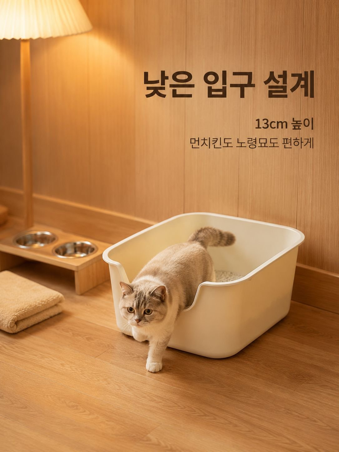 오픈형 고양이 화장실 대용량 플라스틱 고양이 화장실