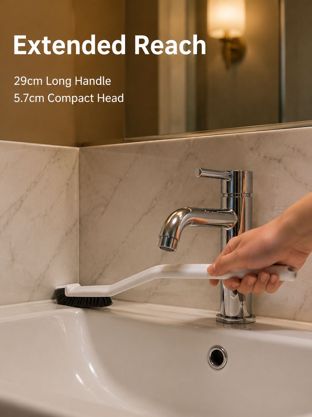 Floor scrub brush for tile surfaces and grout lines