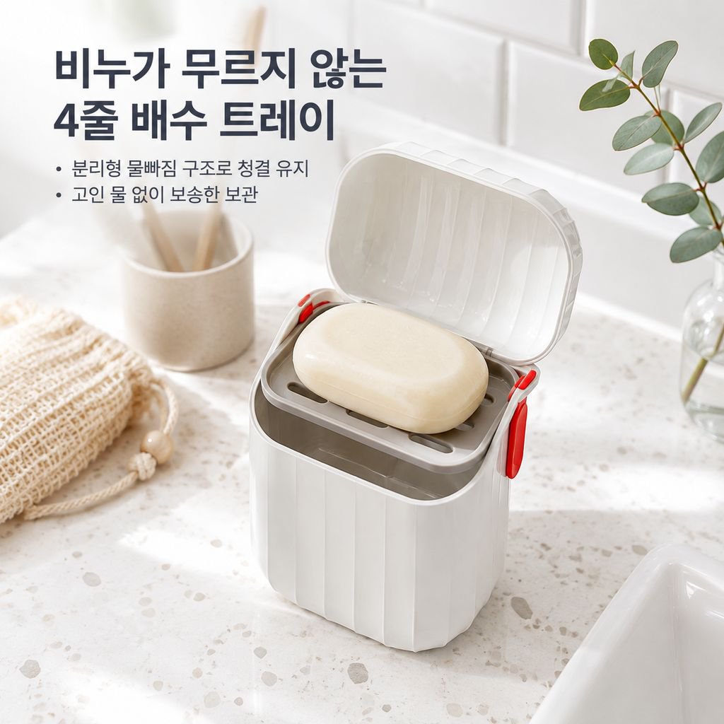 여행용 휴대용 비누케이스 물빠짐 뚜껑형 비누받침대 방수 수납 비누곽