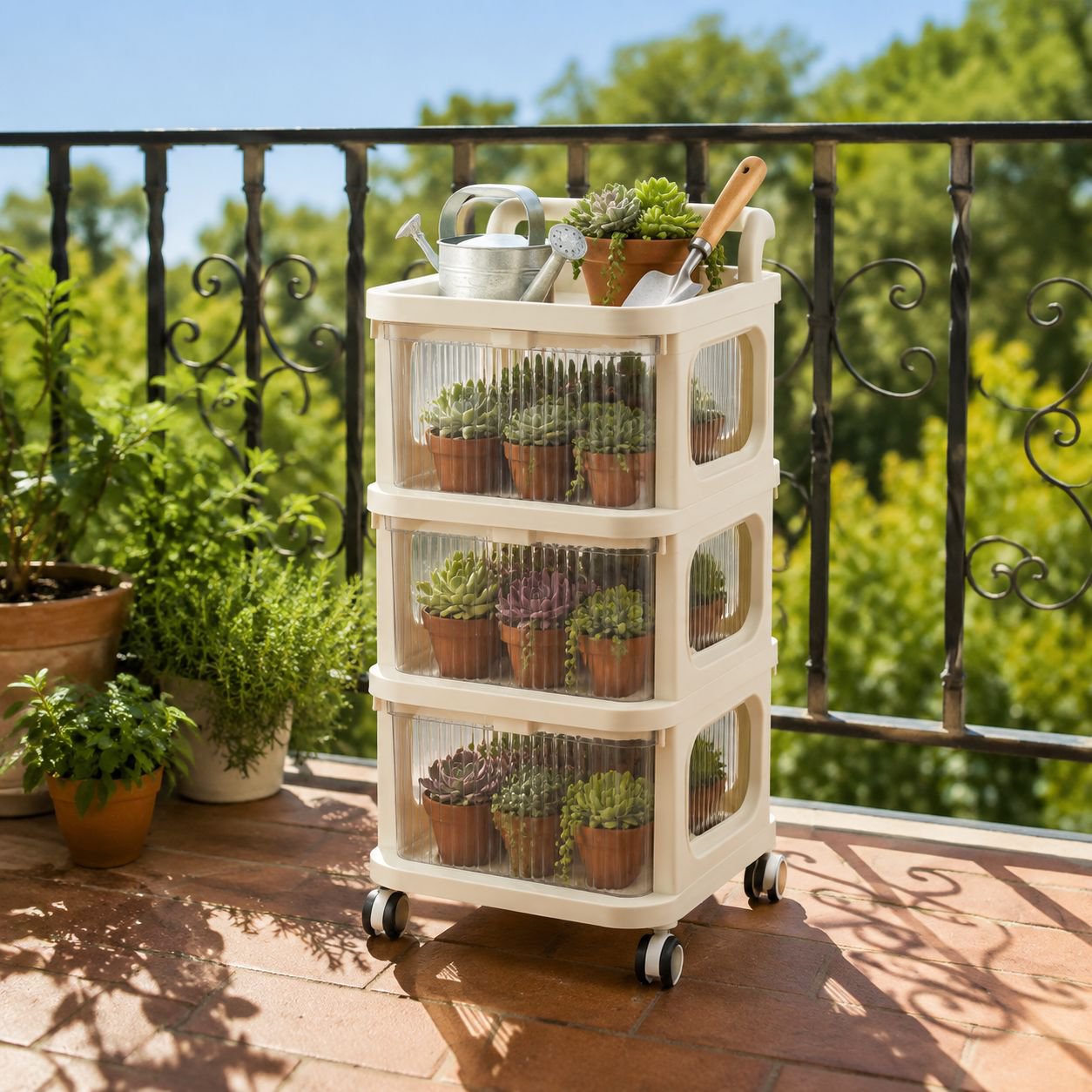 Estantería rodante multifuncional para cocina y baño