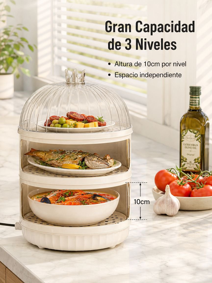 Calentador de alimentos multicapa para el hogar