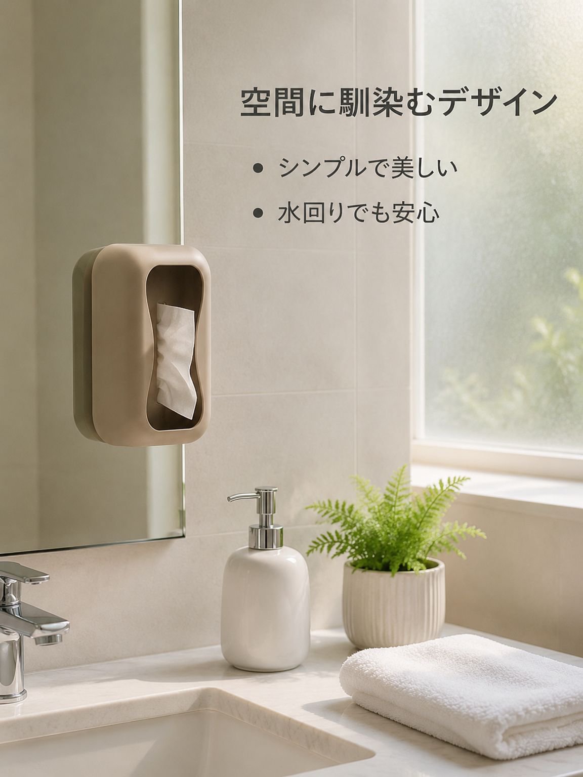 吸盤付きシリコン製壁掛けティッシュケース、多用途対応