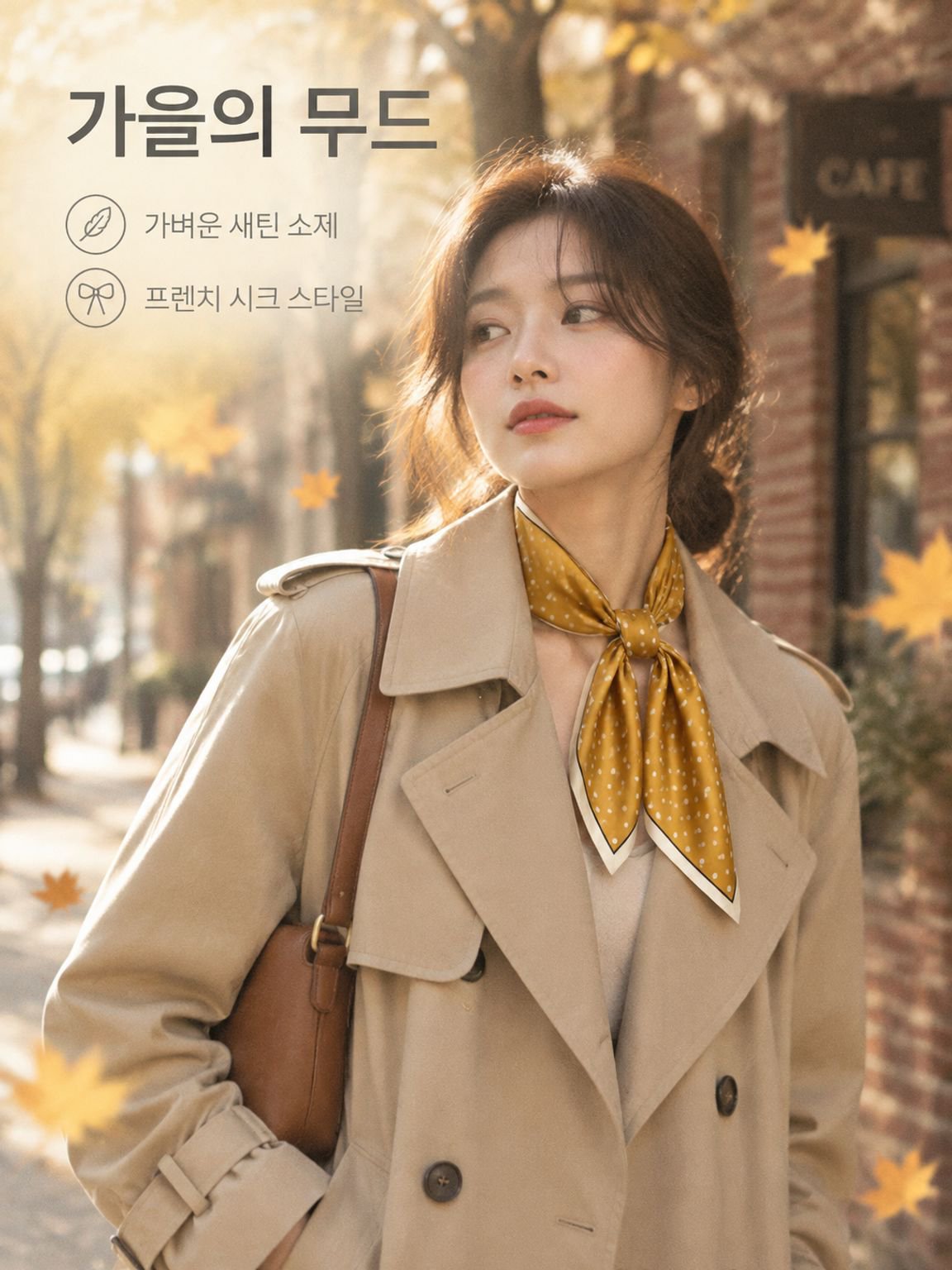 프렌치 도트 얇은 헤어밴드 스카프