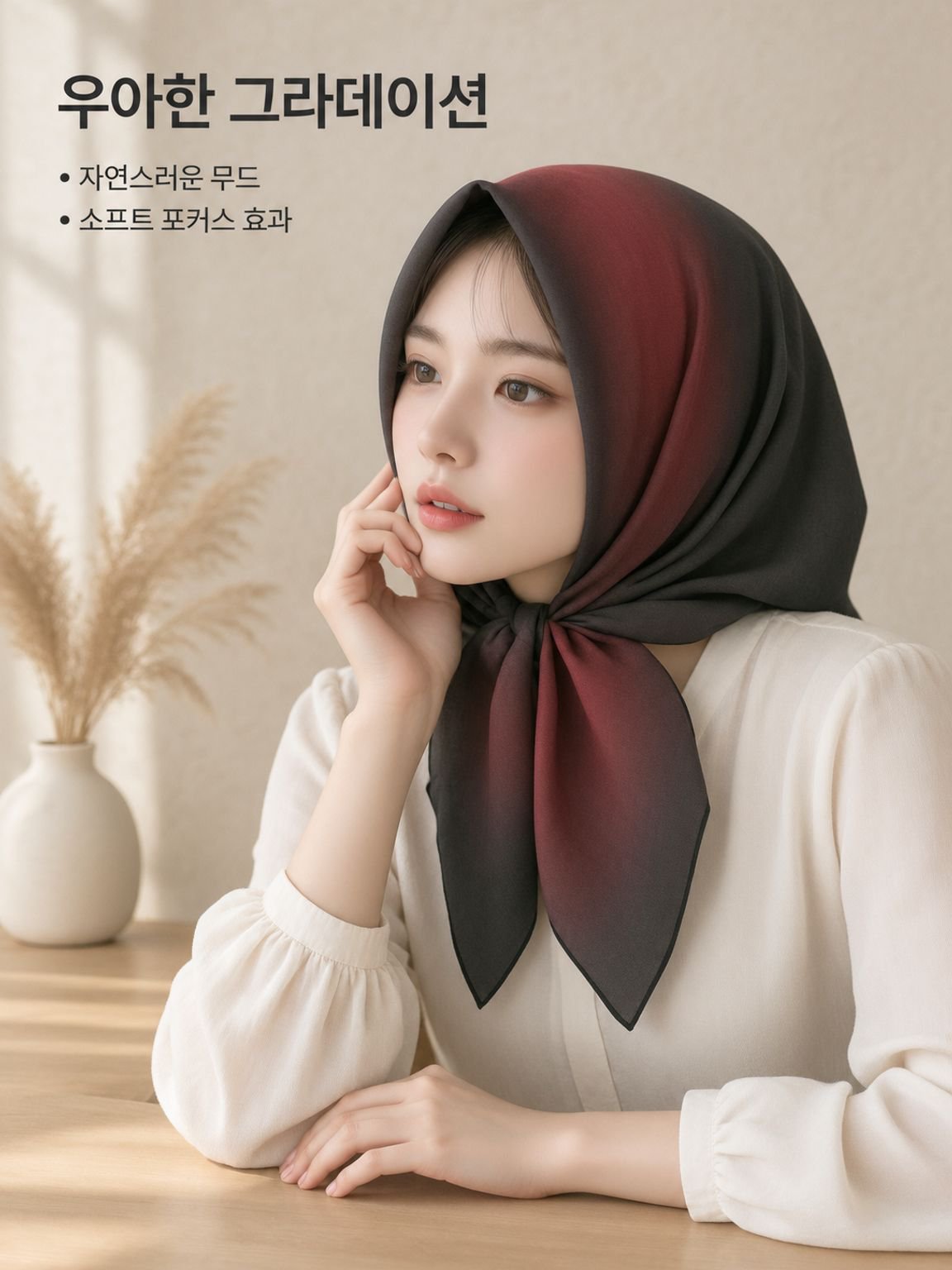 그라데이션 스타일 머리 스카프