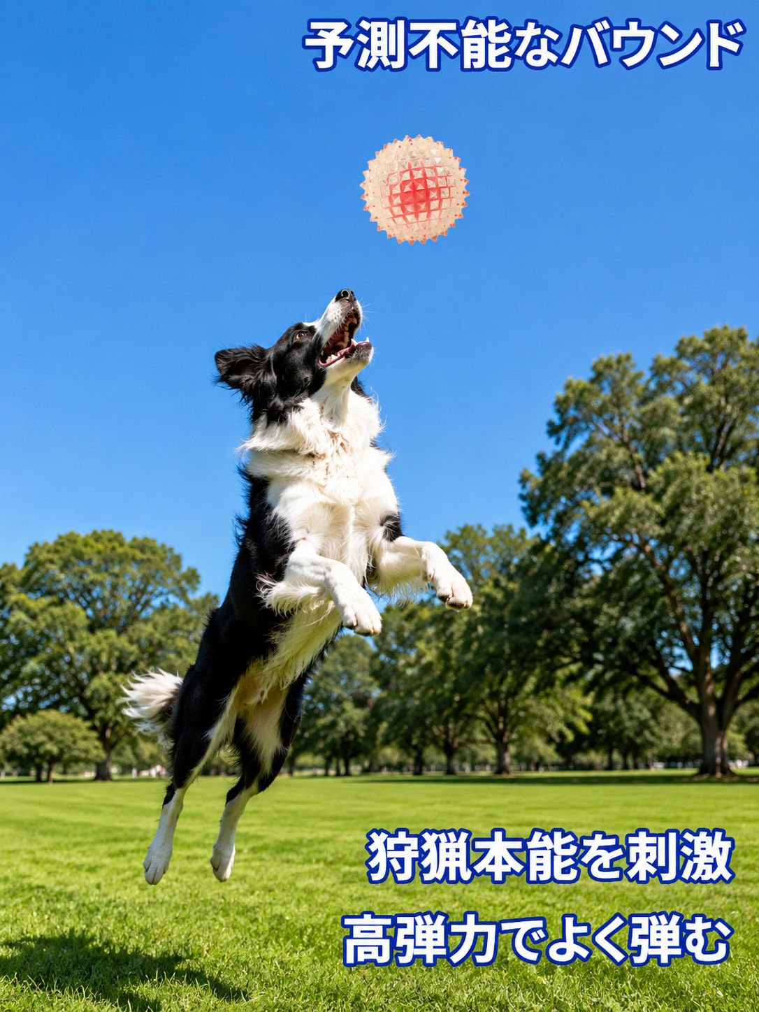 中型・大型犬用 耐久バウンドスパイクボールおもちゃ
