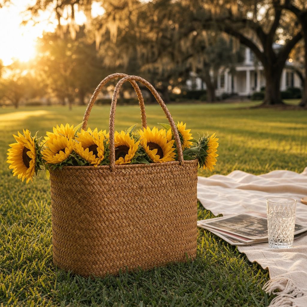 Elegant flower basket for photography props