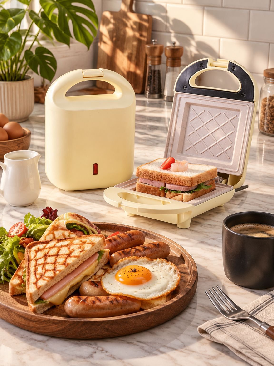 Frühstücks-Toaster für knusprige Sandwiches und Snacks