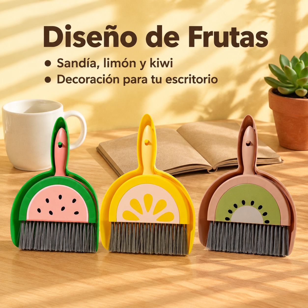 Lindo juego de escoba de escritorio en miniatura