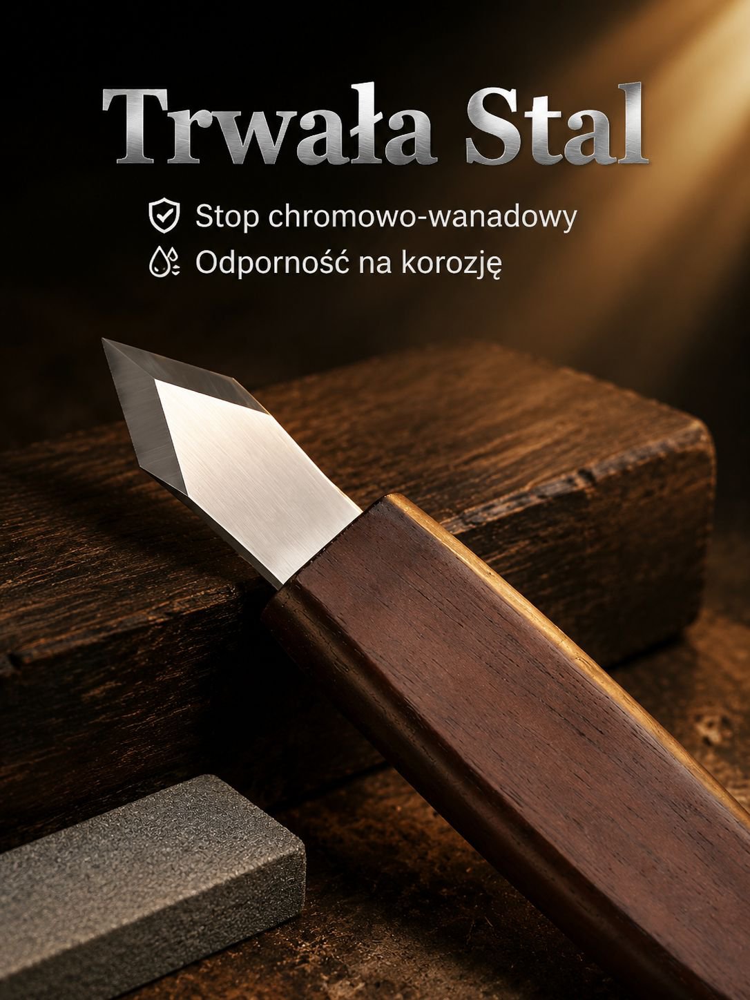 Ręczne dwustronne dłuto do drewna z chromowanego wanadu