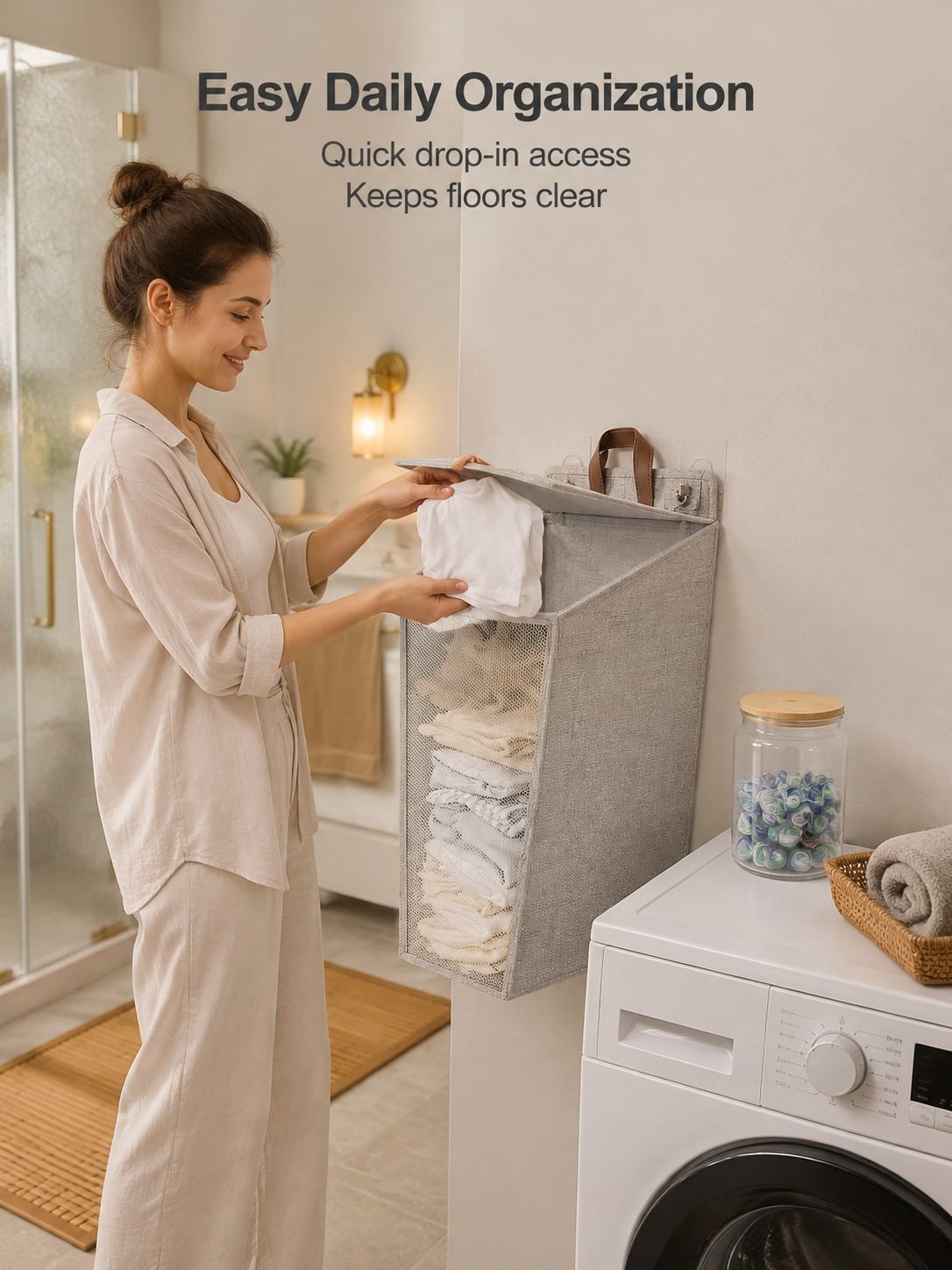 Cotton and Linen Clothing Storage Basket