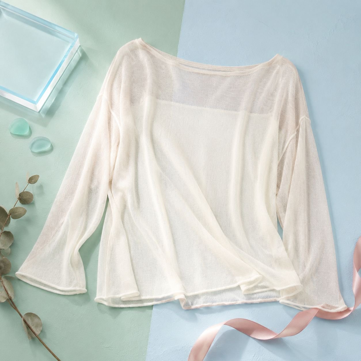 レディースエアシャツ 薄手シースルー ゆったりTシャツ
