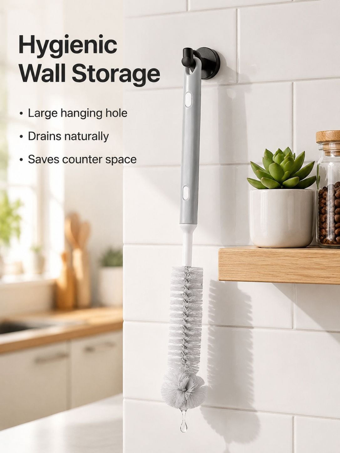 Telescopic portable cup cleaning brush