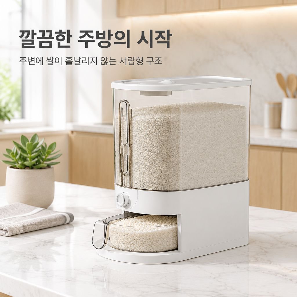 밀가루를 깔끔하게 보관하는 플라스틱 보관함