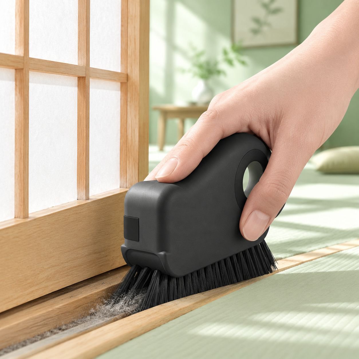 窓のサッシや溝を掃除する窓用ブラシ